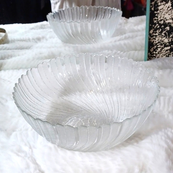 Acoroc‎  Vintage Swirl Scalloped 10x4 Deep Serving Bowl New In The Box - Picture 6 of 8